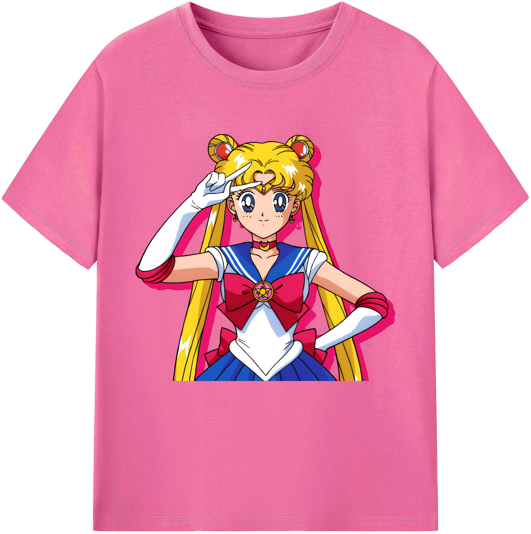 （画像用） 美少女戦士セーラームーン 月野 うさぎ つきの うさぎ Sailor Moon Tsukino Usagi レディースカジュアルプリントTシャツ（綿100％）